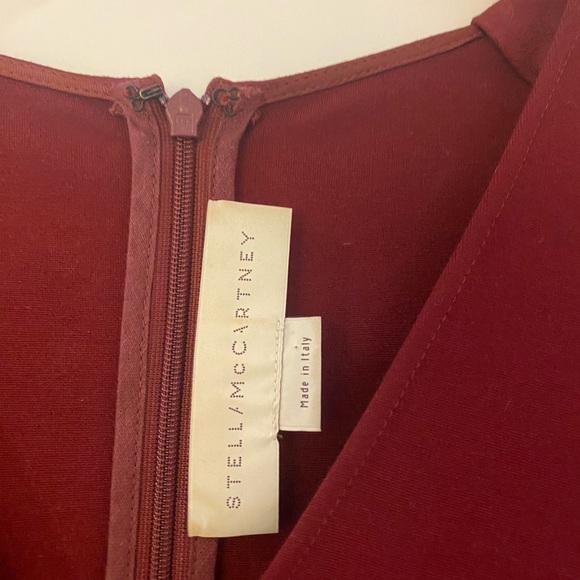 Stella McCartney fitted midi burgundy dress size 40 - Picture 2 of 4